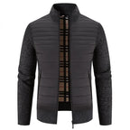 Kurt | Gestrickte Fleece Jacke-Dunkelgrau-M-Becker Boutique