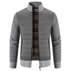 Kurt | Gestrickte Fleece Jacke-Hellgrau-M-Becker Boutique