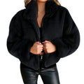 Damen Winterjacke | Teddyjacke Mit Hohem Kragen & Plüschoptik