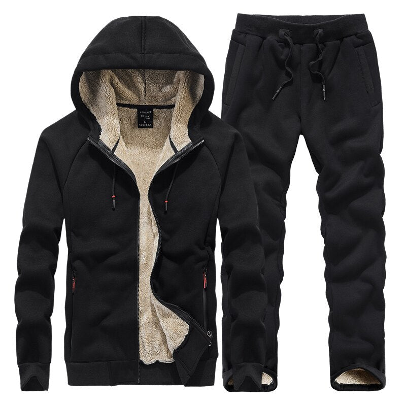 Lamar | Warmer Fleece-Trainingsanzug für ultimativen Komfort-Schwarz-L-Becker Boutique
