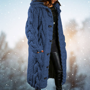 Larissa | Grobstrick-Cardigan-Mantel-Blau-S-Becker Boutique