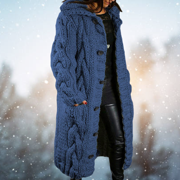 Larissa | Grobstrick-Cardigan-Mantel-Blau-S-Becker Boutique