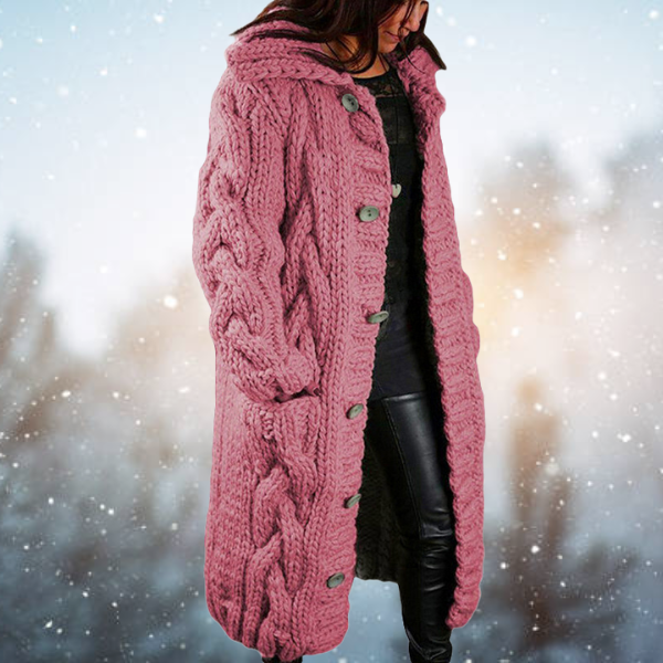 Larissa | Grobstrick-Cardigan-Mantel-Rosa-S-Becker Boutique