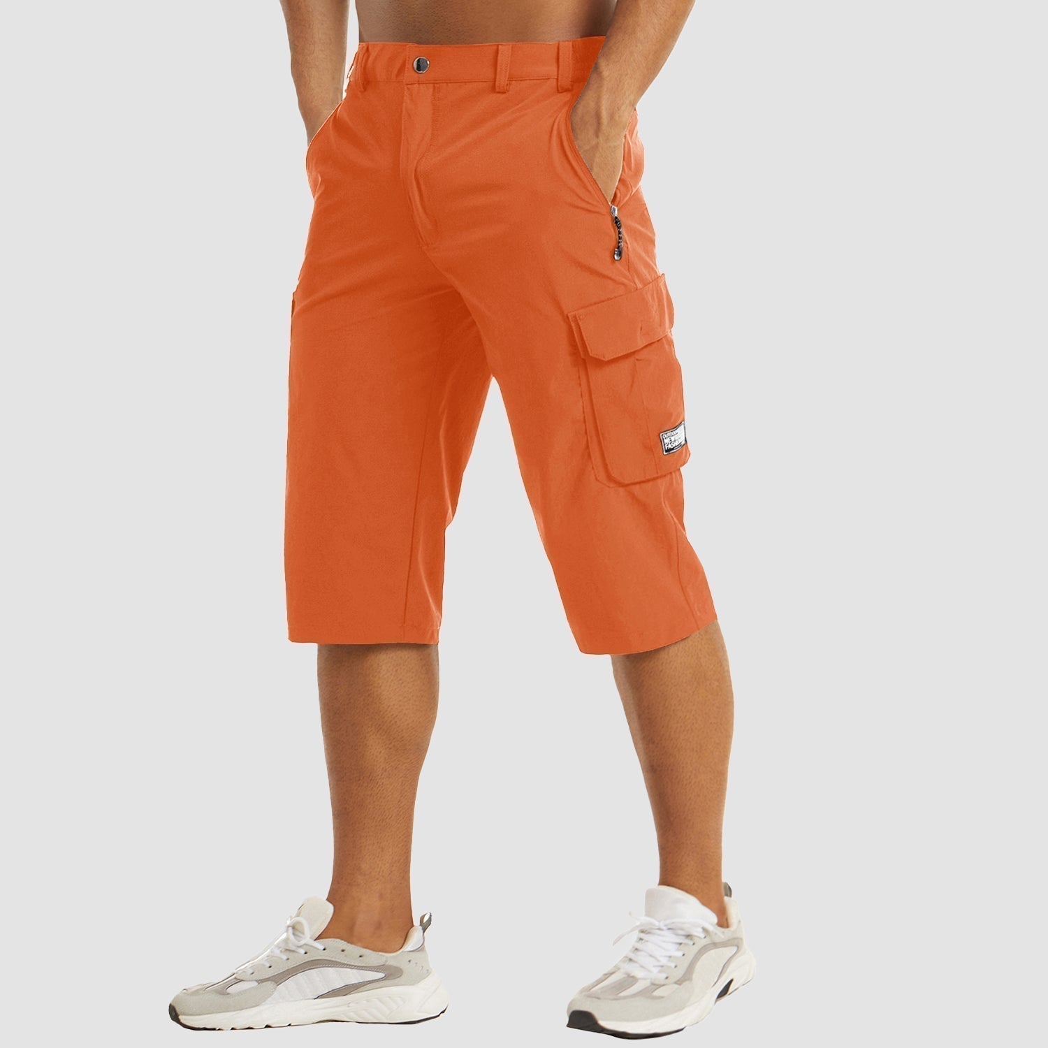 Lennard | Schnelltrocknende kurze Cargohose für Männer-Orange-M-Becker Boutique
