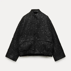 Linn | Glitzer-Pailletten-Blazer-Schwarz-XS-Becker Boutique