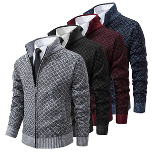Louis | Gemustert Strickjacke mit Reißverschluss-Becker Boutique