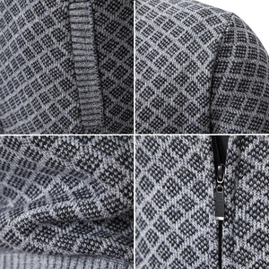 Louis | Gemustert Strickjacke mit Reißverschluss-Becker Boutique