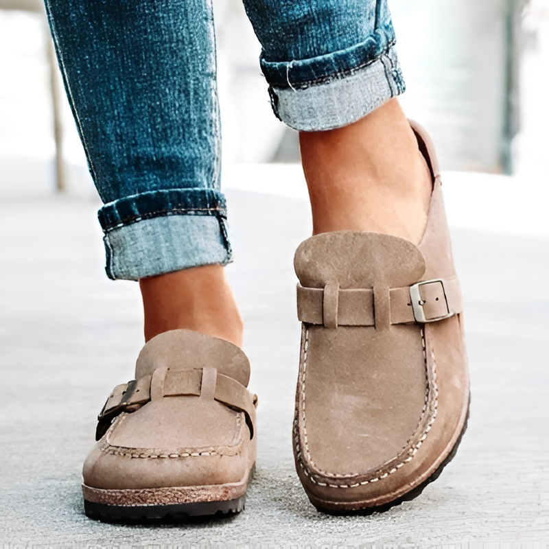 Luiz | Vintage Vegan Leder Kork Sandalen-Kaki-35-Becker Boutique