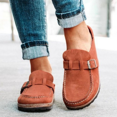 Luiz | Vintage Vegan Leder Kork Sandalen-Orange-35-Becker Boutique