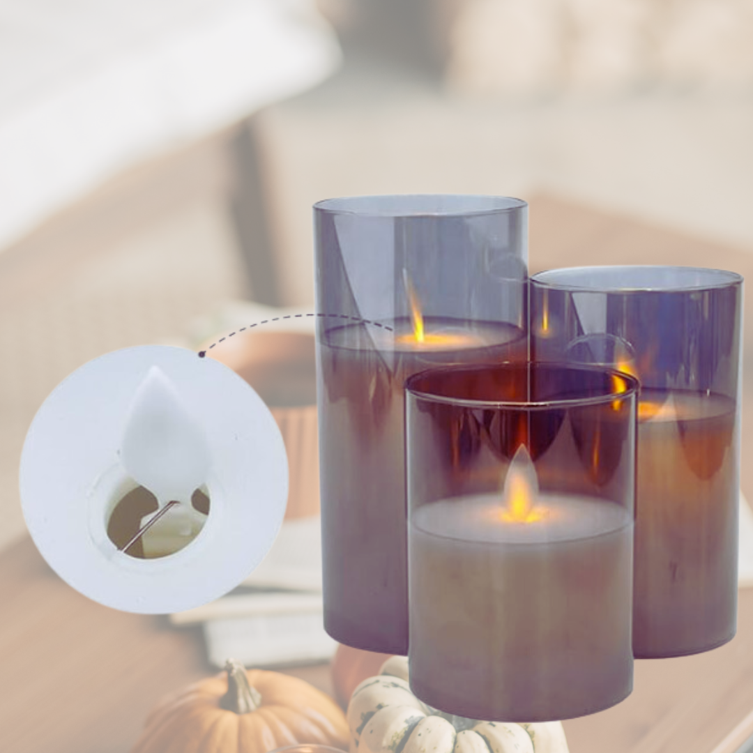 Lumina | Dimmbare LED-Kerzen-Grau-Becker Boutique