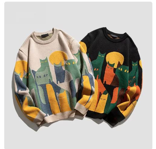 Luna | Unisex-Pullover mit Katzen-Becker Boutique