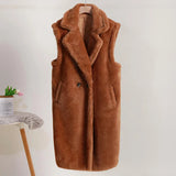Sleeveless women's teddy coat | Warm