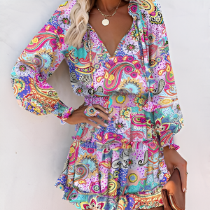 Madison | Gemustertes Sommerkleid mit Druck-Hellviolett-S-Becker Boutique
