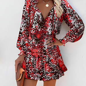 Madison | Gemustertes Sommerkleid mit Druck-Rot-S-Becker Boutique