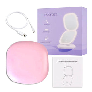 MagicMirror | Tragbarer LED-Schminkspiegel-Pink-Becker Boutique
