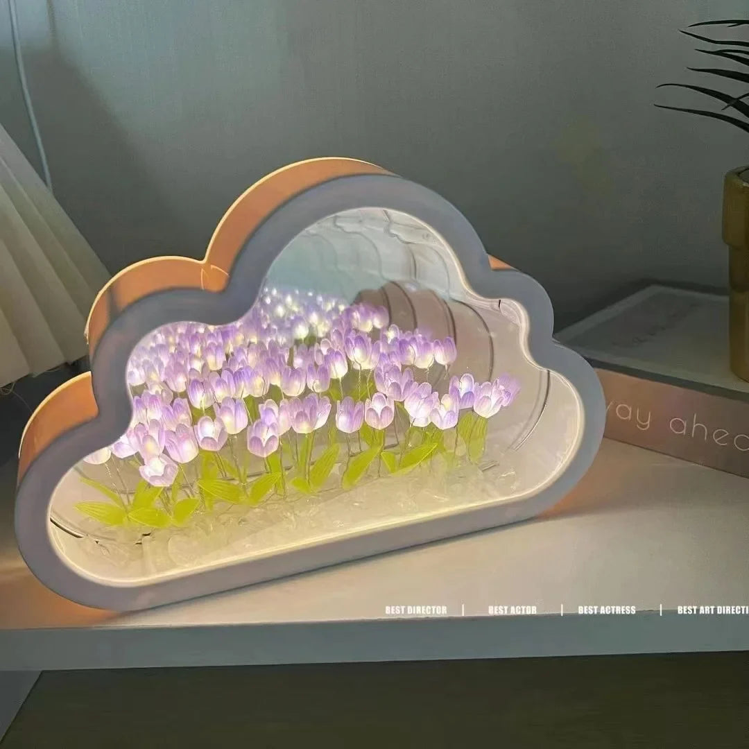 Magische Tulpe | Bezaubernder Tulpenspiegel mit Licht-Becker Boutique