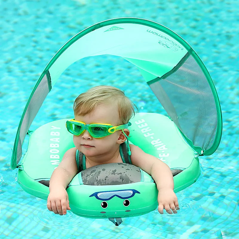 MambaBaby | Baby Float mit Sicherheitsgurt und UV-Schutz-Grün-Becker Boutique