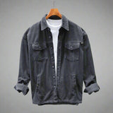 Manchester | Lässiges Vintage-Cordhemd mit mehreren Taschen-Grau-M-Becker Boutique