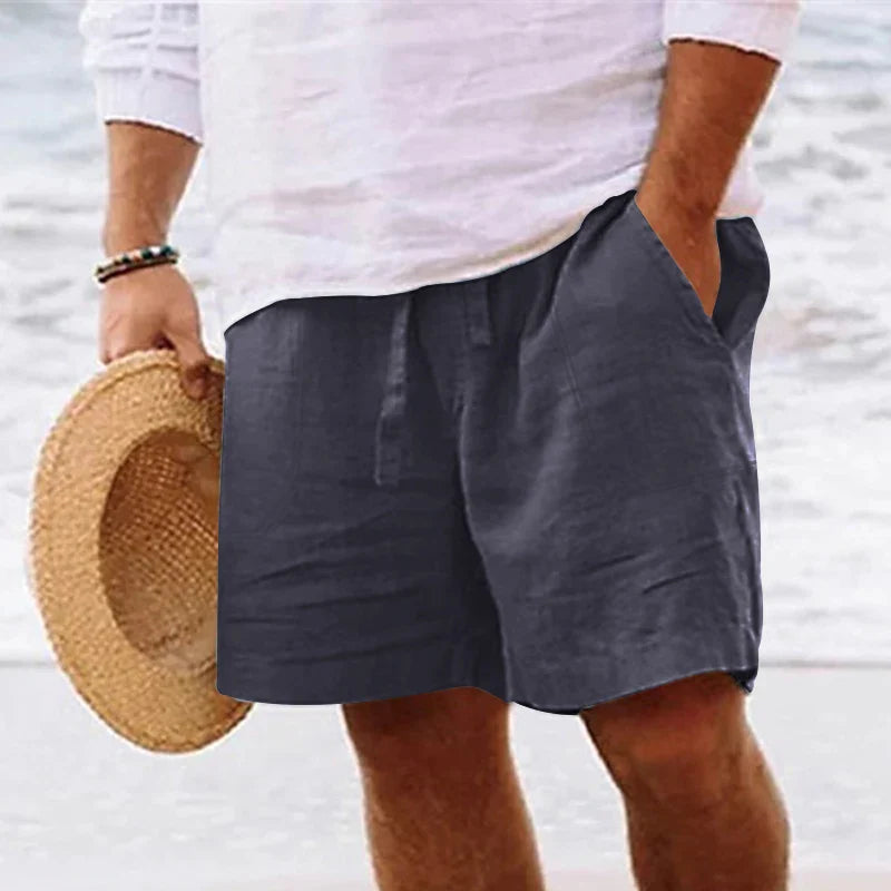 Marcel | Leinenshorts für den Sommer-Dunkelgrau-M-Becker Boutique