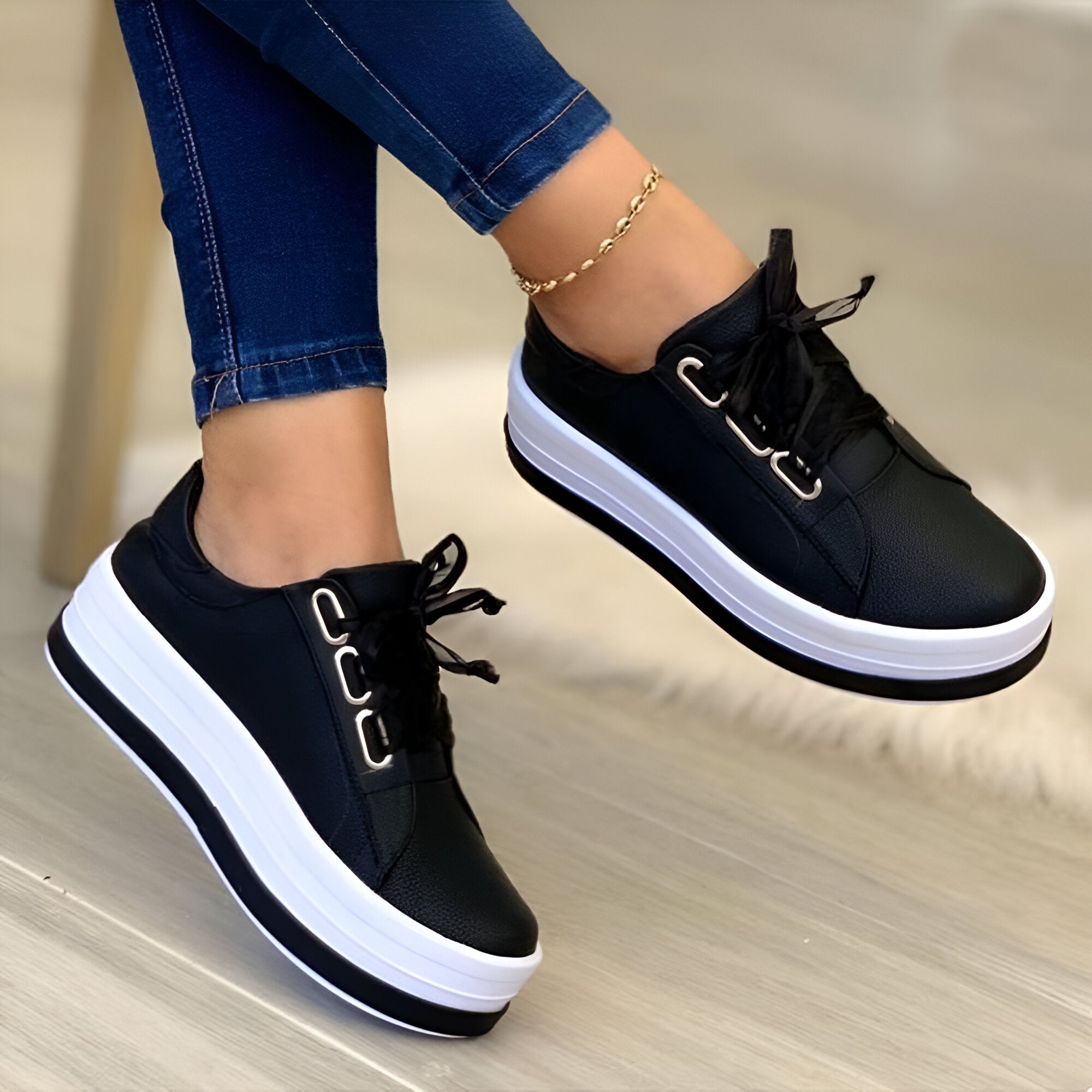 Marika | Ortho-komfort sneakers-Schwarz-35-Becker Boutique