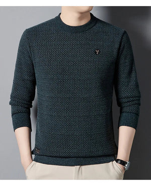 Mario | Grauer Strickpullover für Männer-Grün-S-Becker Boutique