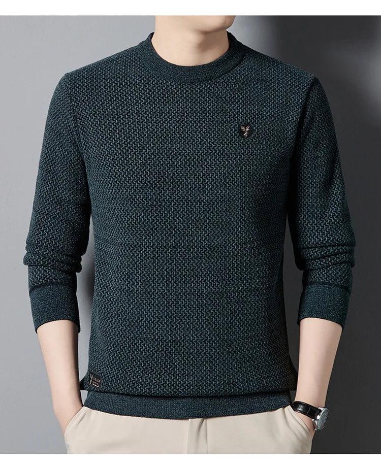 Mario | Grauer Strickpullover für Männer-Grün-S-Becker Boutique