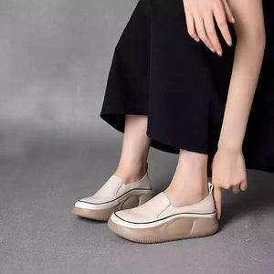 Mary | Ledermokassins mit dicken Sohlen-Weiß-35-Becker Boutique