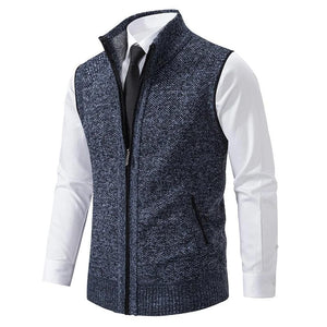 Matteo | Strickweste mit Ärmeln-Blau-M-Becker Boutique