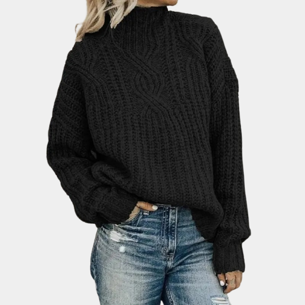 Damen Strickpullover | Grobstrick & Hoher Kragen