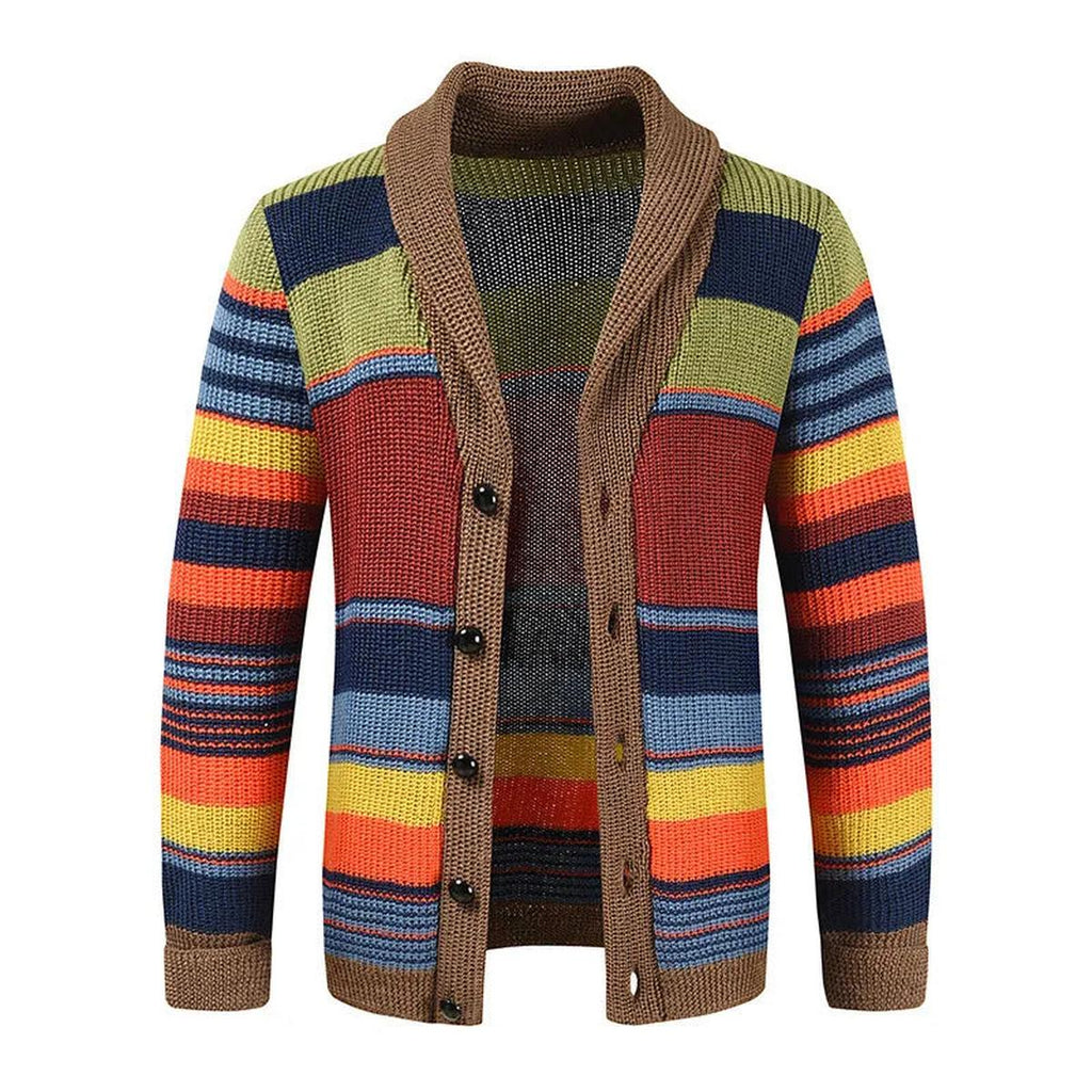 Herren Cardigan | Geometrisch & Knopfleiste
