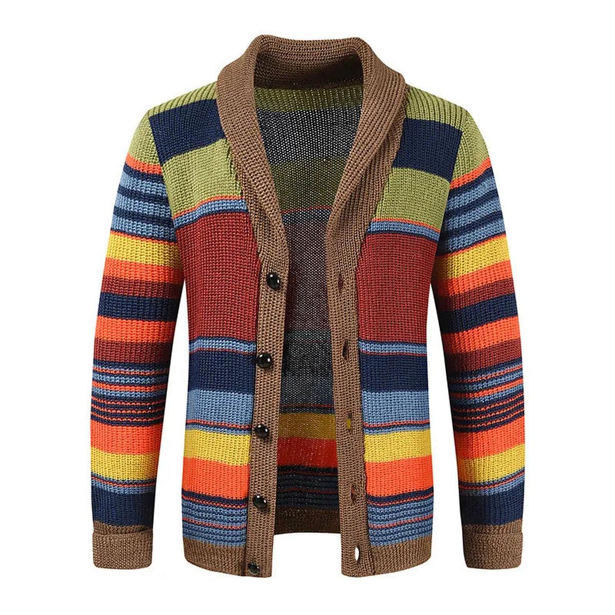 Herren Cardigan | Geometrisch & Knopfleiste