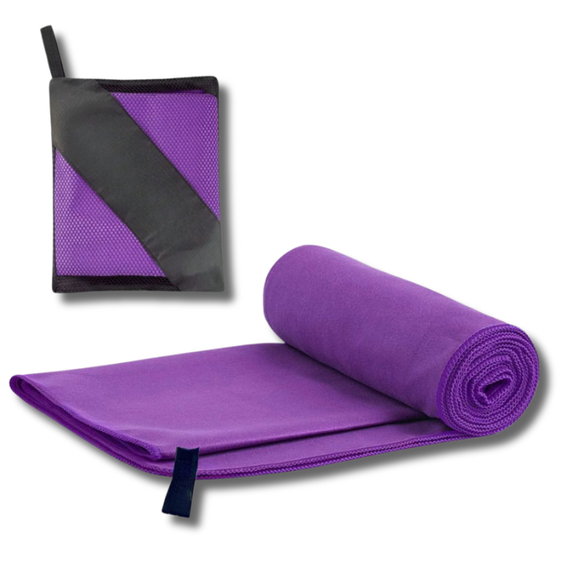 MicroTowel | Ultra saugfähig Schnell trocknendes Sports Mikrofaser Handtuch-Lila-40x80cm - 1 Stück (mit Tasche)-Becker Boutique