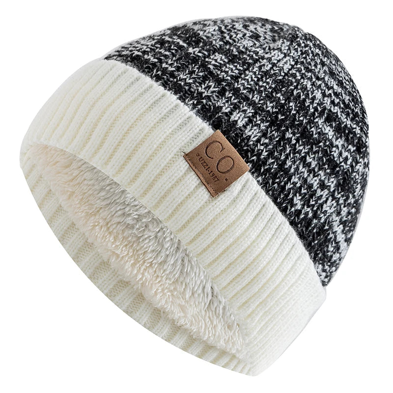 Mikael | Pelzgefütterte Wintermütze-Schwarz und Weiß-54-60cm-Becker Boutique