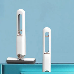 Mini Mop | Kompakter Mini-Reinigungsmopp für die perfekte Reinigung-Weiß-Mop + 2 Schwämme-Becker Boutique