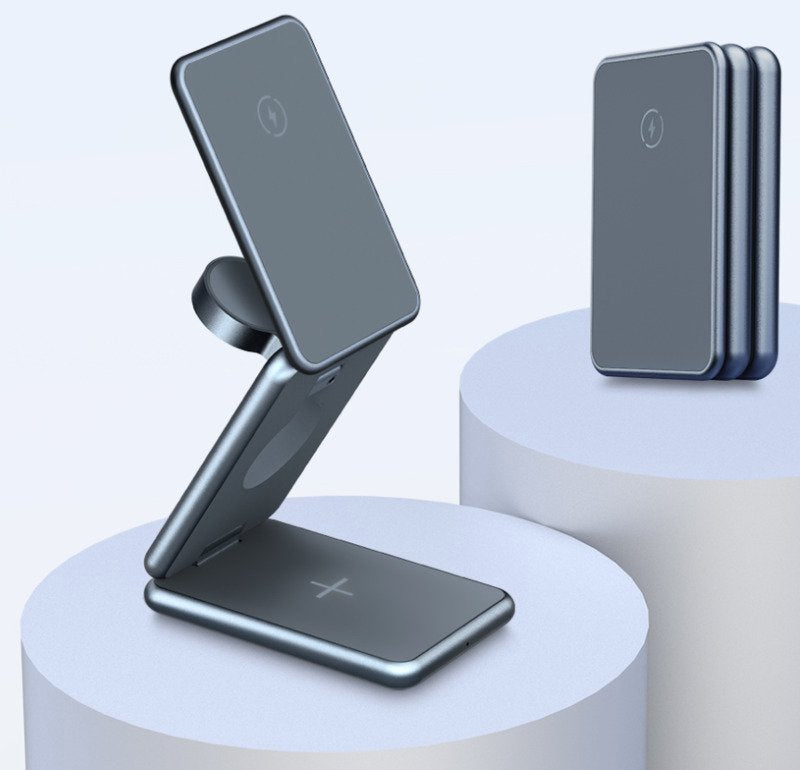MultiMag Ultra I 3-in-1 Kabelloses Ladegerät für iPhone und Android-Grau-Becker Boutique