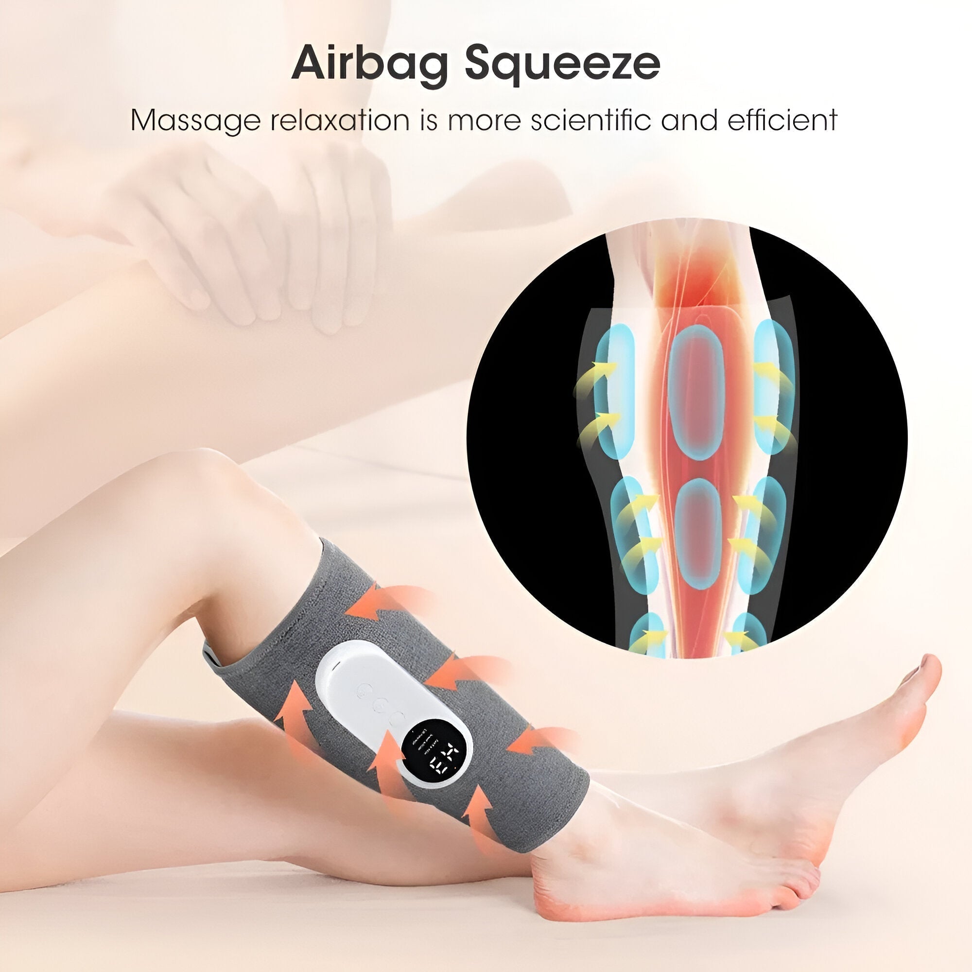 Muscle Relief | Therapeutisches kabelloses Wärme-Beinmassagegerät für den Sport-Grau-Becker Boutique