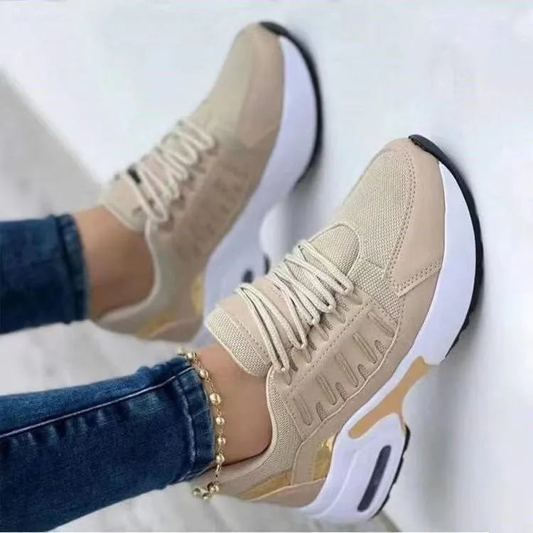 Nancy | Orthopädische Komfort Sneaker-Khaki-35-Becker Boutique