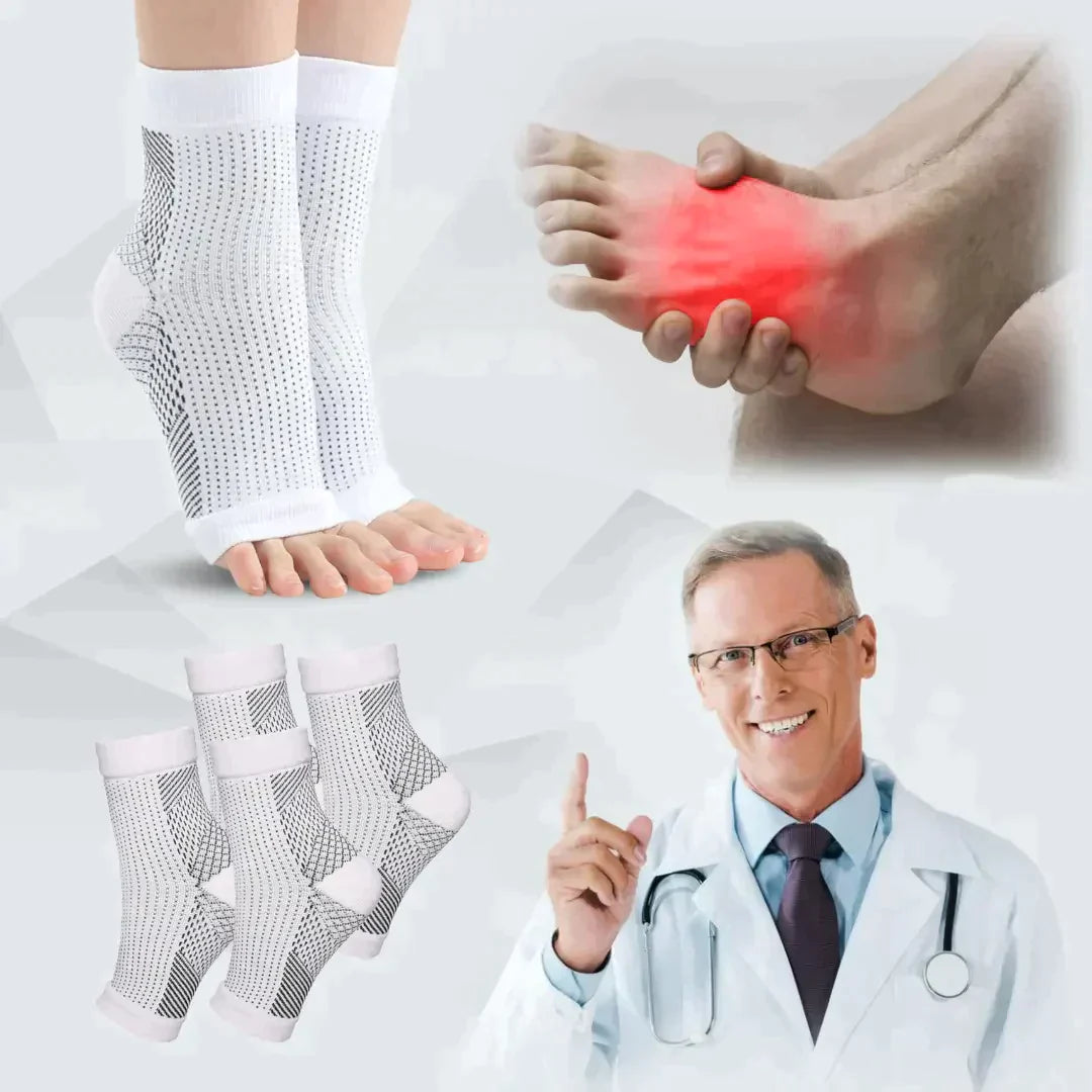 NeuroSocks | Stützstrümpfe gegen Neuropathieschmerzen-Weiß-S-M (36-41)-Becker Boutique