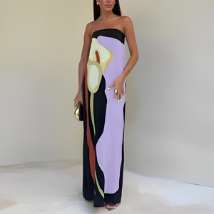 Norla | Trägerloses Maxikleid-Lila-S-Becker Boutique