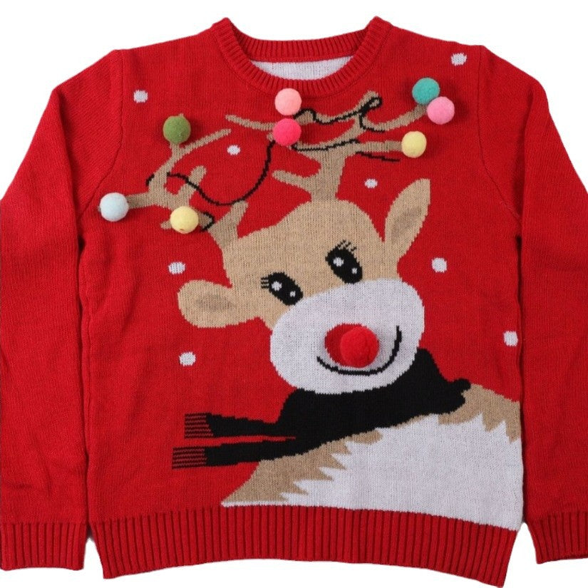 Damen Weihnachtspuli | 3D Rentier Motiv