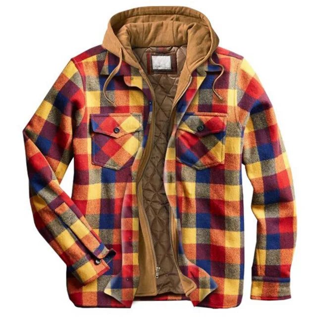 OakRidge | Loggerjacke mit Kapuze-Rot kariert-S-Becker Boutique