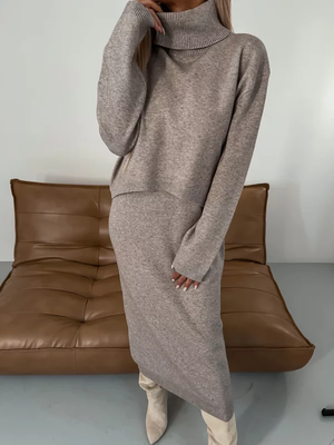 Odette | Jersey Set Midikleid mit Rollkragen-Becker Boutique