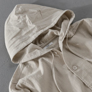 Orlo | Jacke aus italienischem Leinen mit Kapuze für den Herbst-Becker Boutique