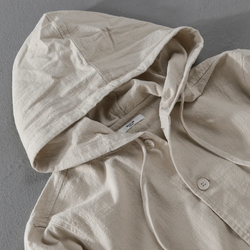 Orlo | Jacke aus italienischem Leinen mit Kapuze für den Herbst-Becker Boutique