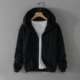 Orlo | Jacke aus italienischem Leinen mit Kapuze für den Herbst-Schwarz-M-Becker Boutique