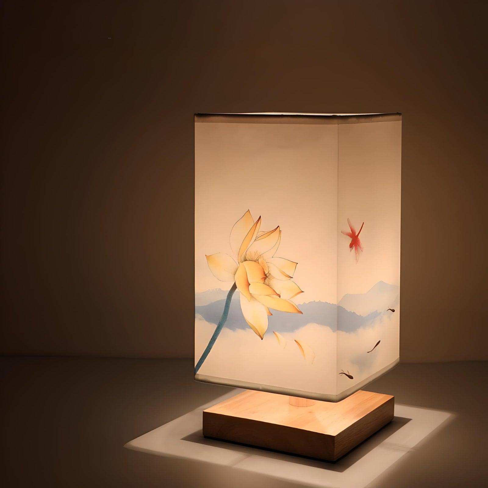 Osaka Lamp | Dimmbare Square Tischlampe Japanischer Stil-Lotus-Becker Boutique