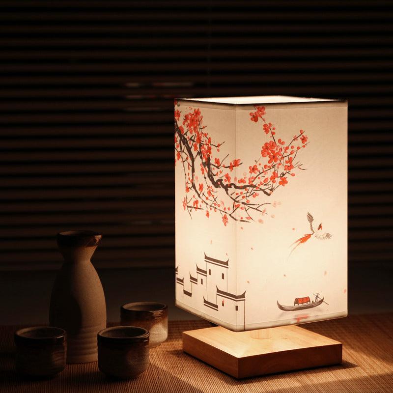 Osaka Lamp | Dimmbare Square Tischlampe Japanischer Stil-Red Plum-Becker Boutique