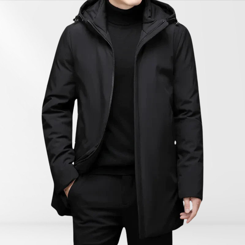 Classic black hooded jacket