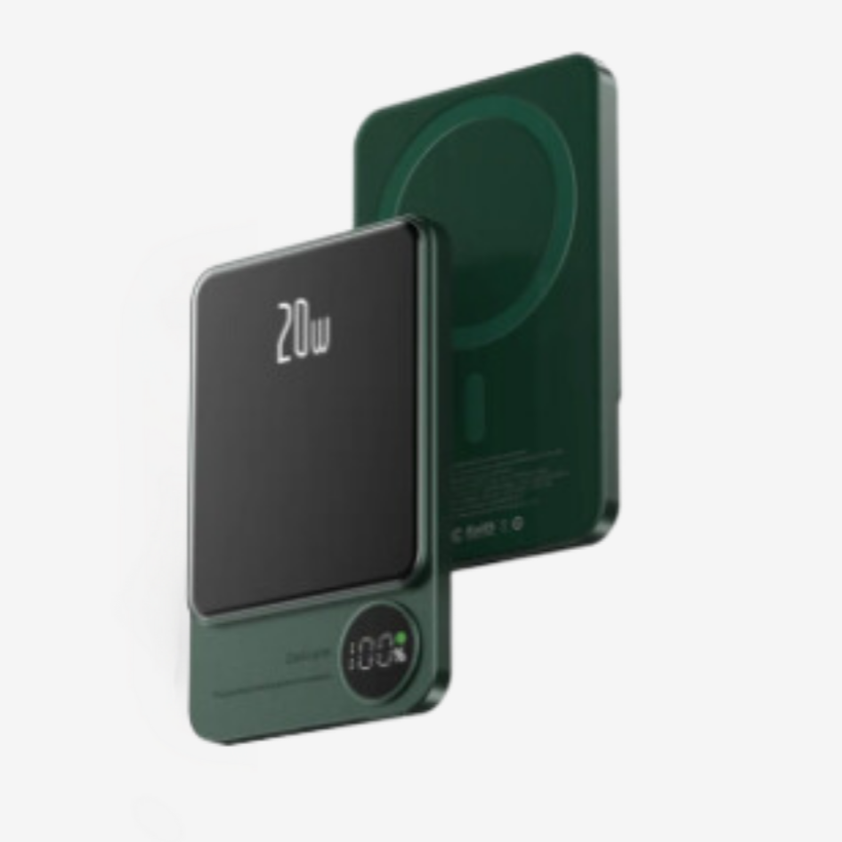 PowerCharge | Nano Magsafe Powerbank für iphone und QI-kompatibel-Grün-Becker Boutique