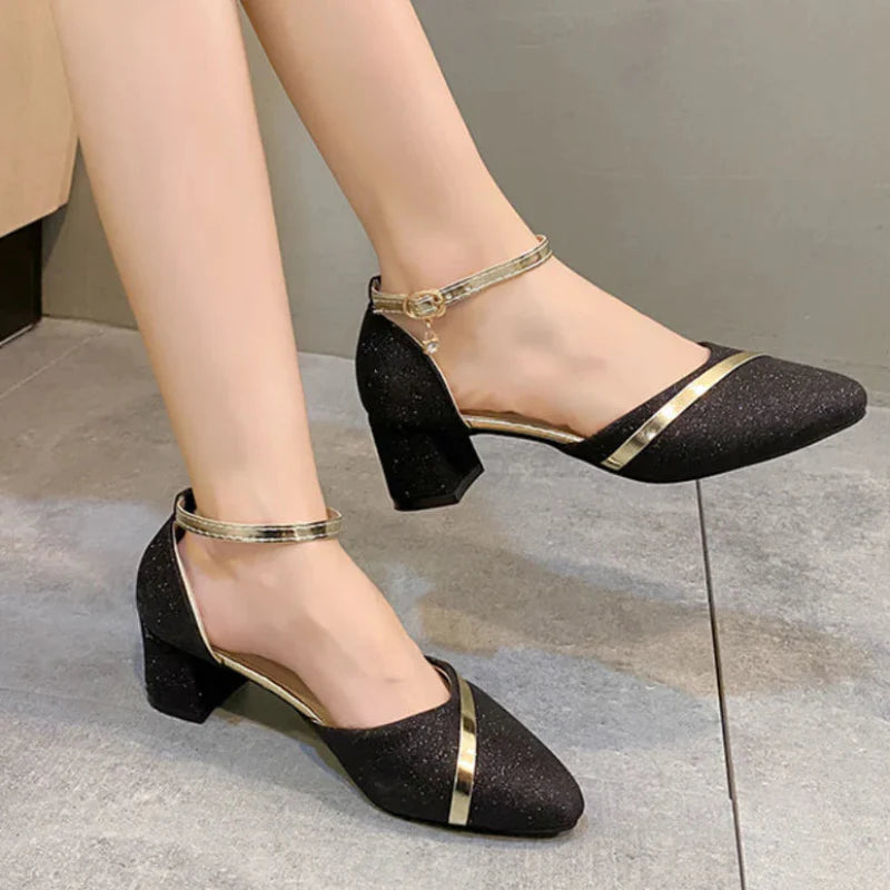 Winnie | Slingback Sandalen mit Blockabsatz und Knöchelriemen für Frauen